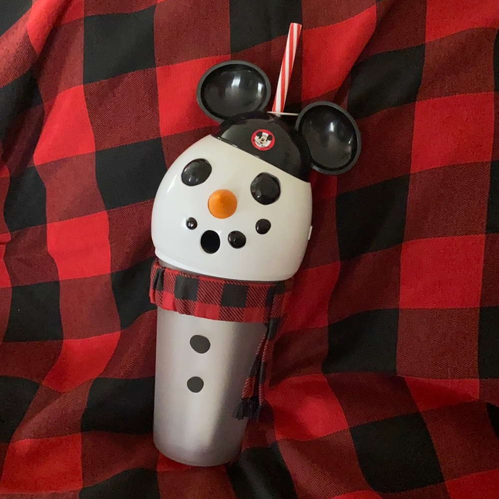 Disney snowman light up cup w/straw